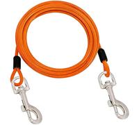 Dog Tie Out Cable, 20 FT Runner for Yard Steel Wire Cable with Durable Superior Clips Yellow Chains for Outside Dog Lead for Large Up to 165 Lbs