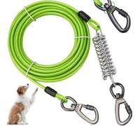 Dog Tie out Cable, 20ft Long Dog Leash with Spring and Swivel Clips, Heavy Duty Runner Cable Up to 457kg Pull Force, Chains for Outside Yard Camping