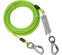 Dog Tie out Cable, 20ft Long Dog Leash with Spring and Swivel Clips, Heavy Duty Runner Cable Up to 457kg Pull Force, Chains for Outside Yard Camping Pet Chains for Outside Long Pet Leash