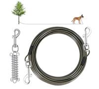 Dog Tie Out Cable, 30 FT Dog Lead Cable with Detachable Shock Spring, Runner Chains for Outside Yard Camping Hold Small or Medium