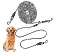 Dog Tie Out Cable, 6m Reflective Cable for Garden Dogs | Suitable for Two Pets Ideal for Running, Camping, Walking, Outdoor Play in the Garden and Yard