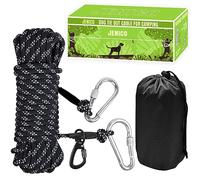 Dog Tie Out Cable for Camping - 50ft/70ft/100ft Portable Reflective Overhead Trolley System for Dogs up to 300lbs - Dog Lead for Yard Camping | Parks | Outdoor Events
