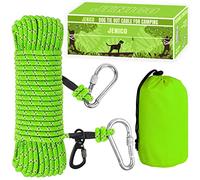 Dog Tie Out Cable for Camping - 50ft/70ft/100ft Portable Reflective Overhead Trolley System for Dogs up to 300lbs - Dog Lead for Yard Camping | Parks | Outdoor Events Green