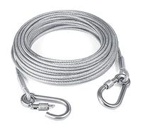 Dog Tie Out Cable Running Leash Trolley System, 50 ft Tie-out Runner Chain for Dogs Up to 250 Pound