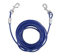 Dog Tie Out Cable Steel Wire Double Head Leash, Outdoor Camping Dog Leash with Bite Resistant PVC Cover, 250kg Heavy Duty Tie Out for Small Medium Large Dogs (6mmx5m / 0.24inx16.4ft)