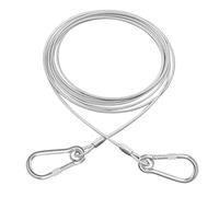 Dog Tie Out Runner for Yard - Heavy Duty with 15 FT Steel Wire Lead Leash Cable with Stainless Rope Leash Locking Carabiner, 360° Swivel, Dog Chain Leash Run Tether for Camping Training