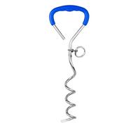 Dog Tie Out Stake 16" Spiral Dog Stake 9mm Steel Heavy Duty Tie Out with Rotatable Fixing Ring Ergonomic Leash for Ground Yard Camping Ground Leash for