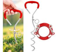 Dog Tie Out Stake and Run Cable, 20FT Long Lead with Yard Stake, Chains for Outside, Leash and Stake for Camping & Beach, Tie Out Tether for Medium Large Dogs