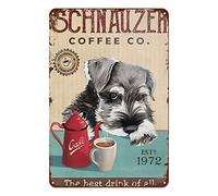 Dog Tin Sign Schnauzer Dog Coffee Company The Best Drink Of All Tin Sign Vintage Art Wall Decor Sign 20x30 cm Home Kitchen Bar Patio Cave Funny Decor Metal Sign