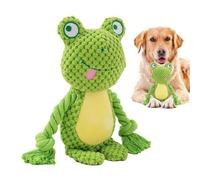 Dog Toad Toy - Rope Plush Toy for Teething Animals - Creative Squeaky Chew Toy for Training Exercise Stress Relief, Rope Tug, Teeth, Dr