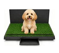 Dog Toilet 76 x 51 cm, Dog Toilet with Artificial Grass, 3-Layer Toilet Training for Dogs, Home, Balcony, Indoor, Grass Mat with Crumb Tray for Small, Large Dogs