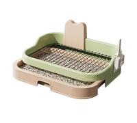 Dog Toilet Hygienic Tray Non-Slip Litter Box PP Material Easy Care Paw Protector Suitable for Home Living Room Apartment Do, Green and Beige