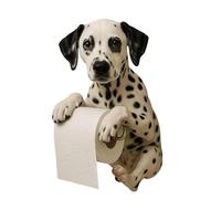 Dog Toilet Paper Holder, 3D Resin Puppy Toiet Roll Holder, Realistic Puppy Napkin Organizer for Standard Rolls, Cute Dalmatian Wall Mounted Tissue Dispenser Storage Rack, for Kitchen Bathroom Decor