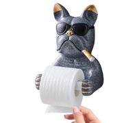 Dog Toilet Paper Holder, Cute Bathroom Decor, Wall-Mounted Roll Dispenser, Space-Saving Hardware Design, Pet-Themed Novelty Fixture, Resin Figure for Home Hotel Closet Restaurant