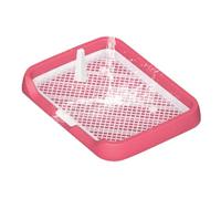 Dog Toilet: Potty Tray with Mesh Grid 47x36x5.5cm, Easy Clean Pee Pad Holder, Removable Column Training Aid, Container for Dogs