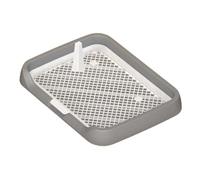 Dog Toilet: Potty Tray with Mesh Grid 47x36x5.5cm, Easy Clean Pee Pad Holder, Removable Column Training Aid, Container for Dogs