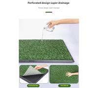 Dog Toilet Puppy Pee Training Pad, with Two Artificial Grass Mats and Waste Tray for Indoor/Outdoor