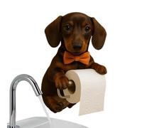 Dog Toilet Roll Holder - 22X16X12CM 3D Resin Animal Toilets Paper Holder, Funny Toilet Papers Holders, Wall Mounted Single Toilets Paper Roll Holders Dispenser, Cute Bathroom Decor, Easy To Install
