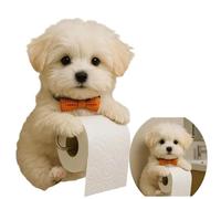 Dog Toilet Roll Holder, Wall Mounted No Drill Cute Animal Tissue Roll Rack, Novelty Dog Shaped Bathroom Decor, Funny Home Kitchen Paper Towel Stand For Housewarming Gift (#a)