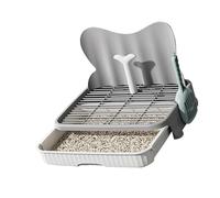 Dog Toilet Training Pad Holder Bathroom with Splash Proof Partition Compact Size Washable Removable Tray No Sliding Base Animal Training Pad Owner Dog Bathroom