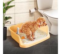 Dog Toilet Tray, Indoor Outdoor Pads, Dog Toilet Mesh with Pillar, Keep Your Pet Paws Dry, for Porch Bathroom Apartment Balcony Color : Black