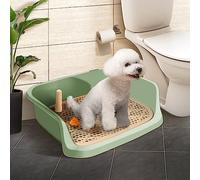 Dog Toilet Tray, Indoor Outdoor Pads, Dog Toilet Mesh with Pillar, Keep Your Pet Paws Dry, for Porch Bathroom Apartment Balcony Color : Black