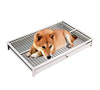 Dog Toilet Tray, Stainless Steel Puppy Toilet, Pet Training Mesh Cleaning Easy, Non-Slipped Rubber Footstone External Cutting Dog Training Pad (Size : L(85 * 58 * 10cm))