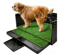 Dog Toilet with Artificial Grass - 3-Sided Drawer Style Puppy Potty Training Pad & Lawn Tray for Indoor Use, Easy Clean