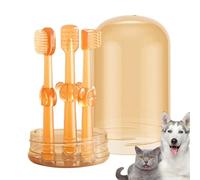 Dog Tooth Brush | Non Slip Dog Toothbrush | 3 Piece Tool Set Teeth Care for Pet Cleaning Solution Large Medium Small Breeds Puppy Bad Breath Home Travel