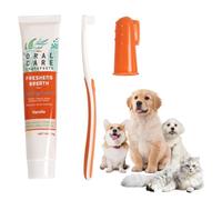 Dog Toothbrush,Dog Toothpaste,Dog Dental Kit,Toothbrushes for Dogs,Doggy Cat Toothbrush and Toothpaste,Freshen Breathe,Remove Plaque(Vanilla Flavor)