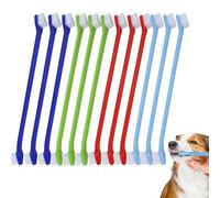 Dog Toothbrush Set, 30 Pieces Double Head Dog Tooth Brush Set with Long Handle, Multipurpose Puppy Toothbrush Kit for Small, Medium, Large Dogs, Cats, Pets Dental Care, 4 Colors