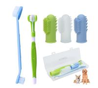 Dog Toothbrush Set 5 Pack,3 Finger Toothbrush,Triple Heads Dog Toothbrushes,Dual-Dead Toothbrush, Multi-Angle Dental Teeth Cleaning Products for Dental Care, Easy Dog Cat Puppy Teeth Cleaning