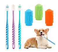 Dog Toothbrush Set, 6 Pieces Finger Toothbrush, 360 Degree Silicone Toothbrush, Small Dog & Cat Toothbrush 360-Degree Soft Pet Tooth Brush for Small Dog, Puppy, Kitten, Cat, Dental Care for Teeth