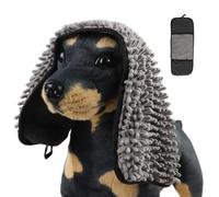 Dog Towel Microfiber 2-Pack Super Absorbent - Quick Dry Pet Bath Towels M/L, Ultra Soft Grooming Towels Dogs Cats Puppies, Machine Washable Fast Drying After Bath Rain Walk, Deep Gray