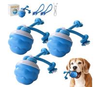 Dog Toy, 3-Speed Interactive Ball with Erratic Movement, Automatic Play Modes for Small Medium Large Dogs, Chew-Resistant Mental Stimulation Toy to Reduce Boredom & Anxiety (3pcs Blue)