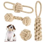 Dog Toy, 4-Piece Chew Dog Toy Set for Small Dogs/Medium, Dog Toy Rope with Knot Ball, Indestructible Rope Toy for Small and Large Dogs, Dog Toy Small Dogs