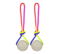 Dog Toy Ball - 2 Piece Tag Boat Light Up Pacifier Pet Ball with Rope | Chew Interactive Fetch Toy Puppy Small Medium Large Breed Indoor Outdoor Play Time Mental Stimulation Training