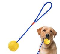 Dog Toy Ball - Rope Attached Chew Ball, Tough Durable Material, Soft Yet Strong, Safe Teeth Rope | Balls Launchers Tug Squeaky Chews Toy for Play Fetch Tug Games Mental Stimulation Obedience