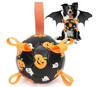 Dog Toy, Balls, Dog Football, Hat Ball, Durable Balls for Small, Medium Pets, Puppies, Outdoor Toy, Pet Training Football, Halloween Series (Ghost Pumpkin 15 cm)