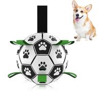 Dog Toy Balls with Straps, Interactive Dog Toys, Puppy Birthday Gifts, Water & Tug Toy Fun Dog Football for Water, Garden & Outdoors 19cm