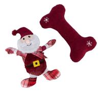 Dog toy bone and Santa Claus Trixie Xmas (x2)