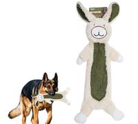 Dog Toy - Chomp Champ Dog Toy & Linen Safari Companions, Self-entertaining, Relieves Boredom, Helps with Teething, Durable and Chew-resistant Plush Toys for Medium To Large Dogs (Green Rabbit)
