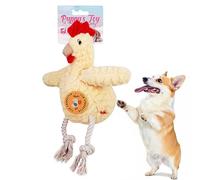 Dog Toy - Chomp Champ Dog Toy & Linen Safari Companions, Self-entertaining, Relieves Boredom, Helps with Teething, Durable and Chew-resistant Plush Toys for Medium To Large Dogs (Chick)