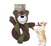 Dog Toy - Chomp Champ Dog Toy & Linen Safari Companions, Self-entertaining, Relieves Boredom, Helps with Teething, Durable and Chew-resistant Plush Toys for Medium To Large Dogs (Bear)