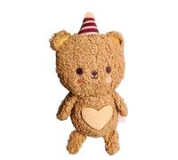 Dog toy Cosytails cookie bear dog plush, squeaky, cute, kawaii small pups, boucle, with Heart Design, Brown, Soft Sherpa Material, squeak, rustle for small dogs