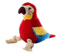 Dog Toy, Interactive Dog Toys for Small Medium Large Dogs, Squeaky Dog Toys, Red Parrot Chew Toy for Play Activity Aid, Fetch Game, Mental Stimulation and Bonding Time