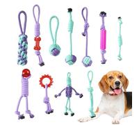 Dog Toy Pulls and Springs, 11 Pieces Cotton Enrichment Stimulation Pet Articles | Ropes for Aggressive Chewers, Indoor and Outdoor Activities Against Boredom for Dom Animals