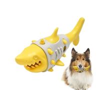 Dog Toy Simulated Shark Dispensing Treats - Anti-Stress Chew Toy Cleaning Teething | Interactive Dispenser Treats Resistant Design Bites | Blue/Yellow Options Dog Toy Requ