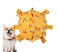 Dog Toy Soccer Ball - Squeaky Dog Ball Toy - Dog Chew Toys with Straps, Interactive Dog Toys for Small & Medium Dogs, Funny Dog Ball Toys