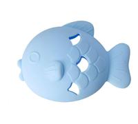 Dog Toy Tumbler Leaky Food Dispenser - Silicone Interactive Fish Shape Leaky Food Ball, Teething Chew Toy for Puppies Adult Dogs, IQ Training Anxiety Relief Pet (Blue)